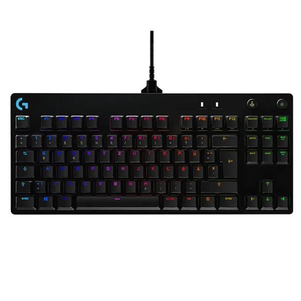 Logitech G PRO Mechanical Gaming Keyboard – Tenkeyless TKL, GX Blue Switches, LIGHTSYNC RGB, 1 ms, Detachable Cable