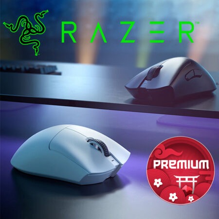 Razer DeathAdder V3 Pro – Ultra-Light Wireless Esports Mouse, Focus Pro 30K Sensor, 90 g, HyperSpeed Wireless, 90-Hour Battery (WHITE)