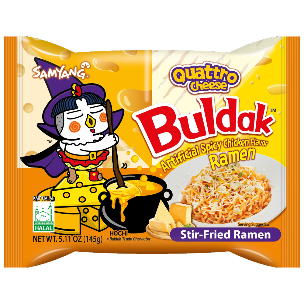 Samyang Buldak Quattro Cheese Ramen – Cheese Hot Chicken Flavor – Korean Spicy Instant Noodles - 5 Pack - Image 2