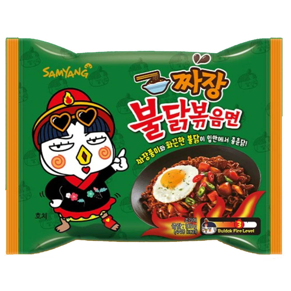 Samyang Buldak Jjajang Ramen – Black Bean Sauce Hot Chicken Flavor – Korean Spicy Instant Noodles – 5 Pack - Image 2