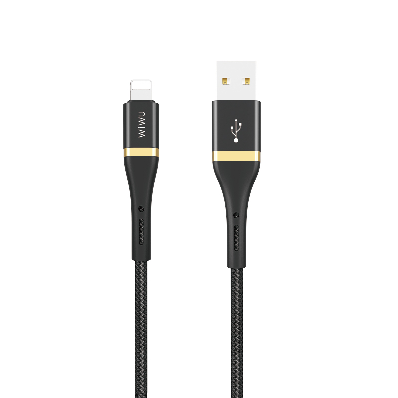 WiWU Elite cable USB to Ligthning Cable 2.4A fast charge Barided cord compatible with IOS devices with 1.2m Length
