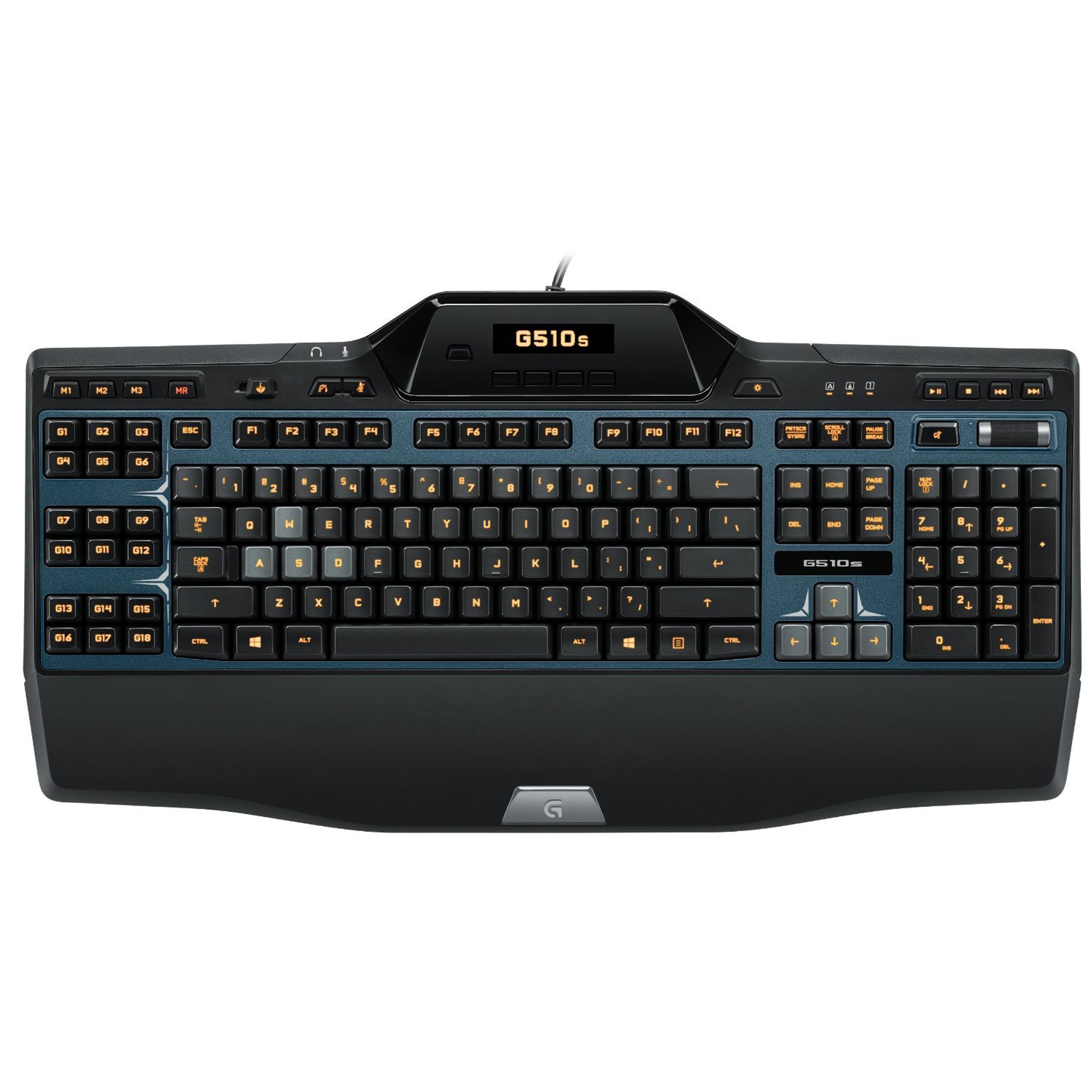 Logitech / Logicool G510s RGB Backlit Gaming Keyboard with Game Panel LCD Screen, Customizable Keys, Programmable G-Keys, Integrated Audio