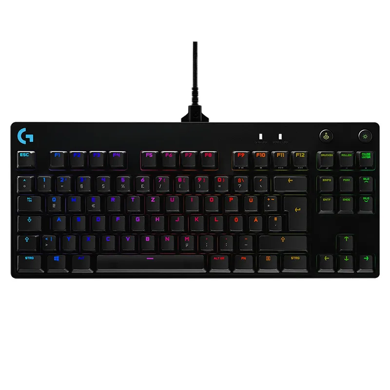 Logitech G PRO Mechanical Gaming Keyboard – Tenkeyless TKL, GX Blue Switches, LIGHTSYNC RGB, 1 ms, Detachable Cable