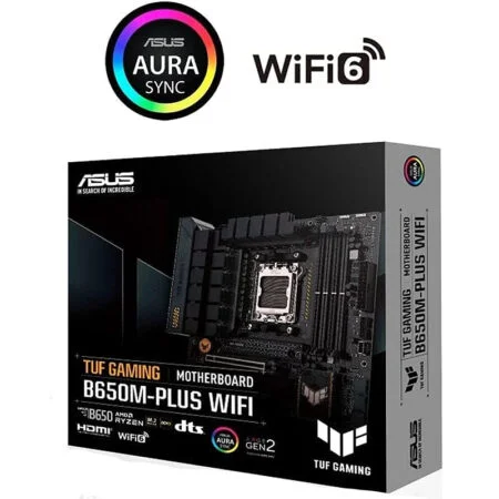 ASUS TUF GAMING B650M-PLUS AM5 DDR5 Motherboard – Micro-ATX, PCIe 5.0 M.2, 2.5G Ethernet, USB-C & Durable Gaming Build