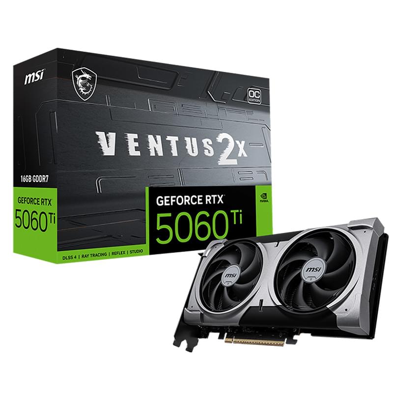 MSI GeForce RTX 5060 Ti 16G VENTUS 2X OC PLUS Graphics Card – 16GB GDDR7, 4608 CUDA Cores, PCIe 5.0, DLSS 4 for 1080p/1440p Gaming (BACKORDER)